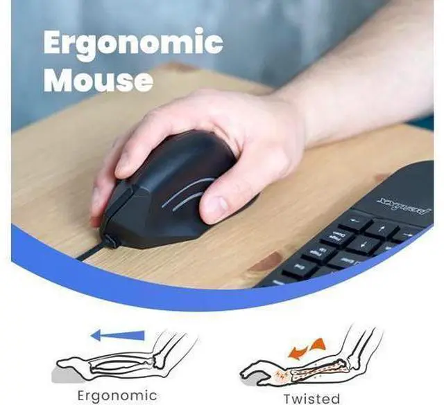 Alt view image 2 of 7 - Perixx PERIMICE-508, Wired Programmable Vertical Ergonomic Mouse - 1000/1600 dpi - 5 Programmable Button - Natural Ergonomic Vertical Right handed Design