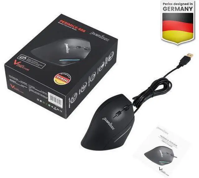 Alt view image 6 of 7 - Perixx PERIMICE-508, Wired Programmable Vertical Ergonomic Mouse - 1000/1600 dpi - 5 Programmable Button - Natural Ergonomic Vertical Right handed Design