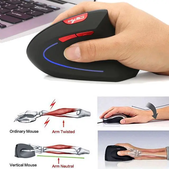 Alt view image 2 of 7 - HXSJ T22 2.4G Optical Wireless Gaming Mouse Ergonomic LED Computer Silent Bluetooth Mouse Gamer with Backlight for PC Laptop (Black)