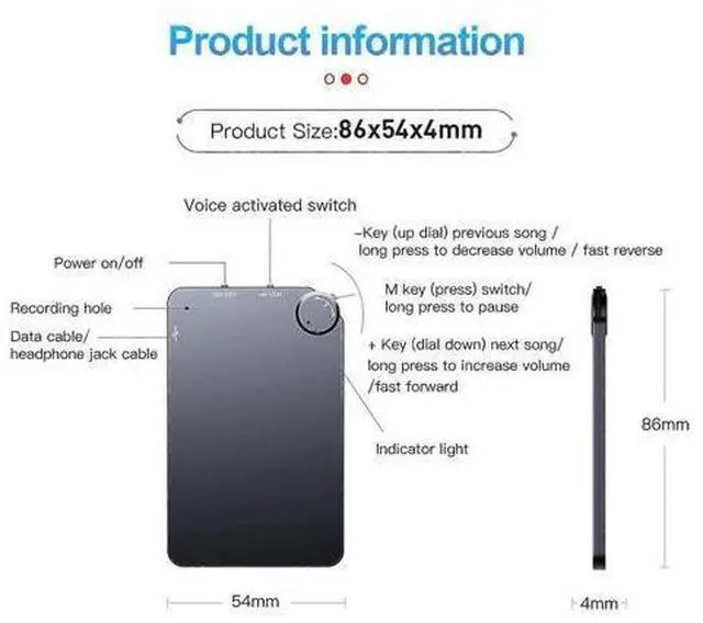 Alt view image 2 of 5 - Ecocleanpath 64GB Digital Voice Recorder with Noise Reduction & Voice Activation for Meetings & Interviews (Black)
