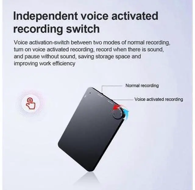 Alt view image 4 of 5 - Ecocleanpath 64GB Digital Voice Recorder with Noise Reduction & Voice Activation for Meetings & Interviews (Black)