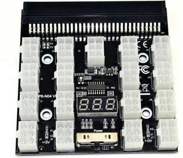 Alt view image 2 of 7 - SUTK 12V PCI-E 12/17x 6 Pins Power Adapter Server Power Supply Breakout Board for HP 1200W 750W PSU Server GPU BTC Mining (Color : 17 x 6 pin)