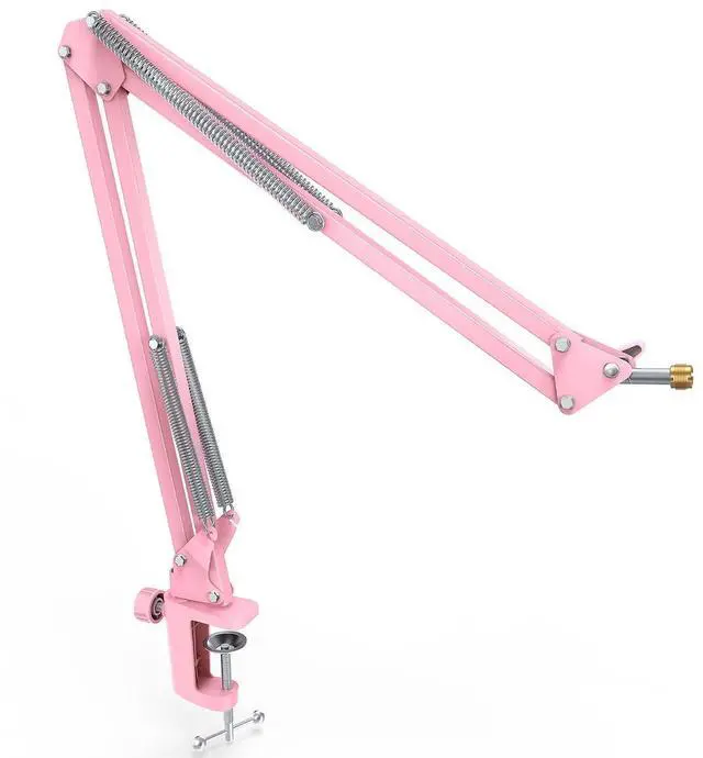 Main image of Deuninker Boom Arm Mic Stand, Microphone Arm with Desk Mount for Podcast Streaming Gaming Home Studio, Metal Suspension Scissor Boom Mic Stand-CS1 Pink