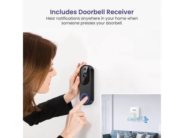 Alt view image 4 of 7 - WarmBot 1080p Smart Video Doorbell Camera with AI Motion Detection, Night Vision, Cloud Storage, 2 Way Audio, Battery Powered, 2.4GHz Wi-Fi Only