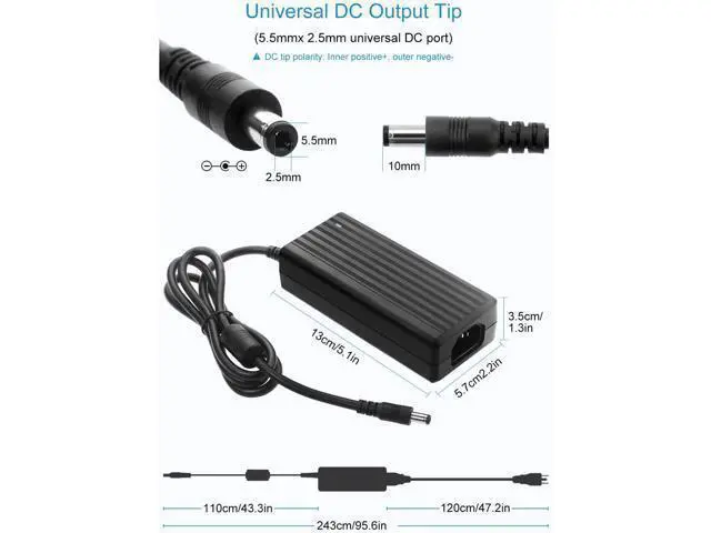 Alt view image 2 of 7 - 5V 10A Power Supply Adapter AC/DC Converter 100-240V AC to DC 5 Volt 50W 10Amp 9A 8A 7A 2A Transformer with 5.5x2.5mm Plug?for WS2812B WS2813 WS2811 W2813 SK6812 LED Strip Pixel String Light - OEM
