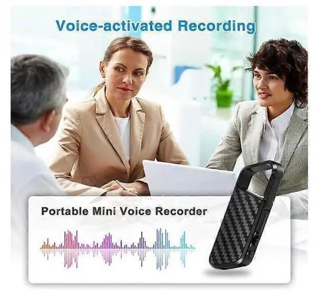 Alt view image 2 of 5 - Ecocleanpath 128GB Voice Activated Recorder with Noise Reduction, USB Rechargeable MP3 Player Dictaphone for Lectures & Meetings (Black)