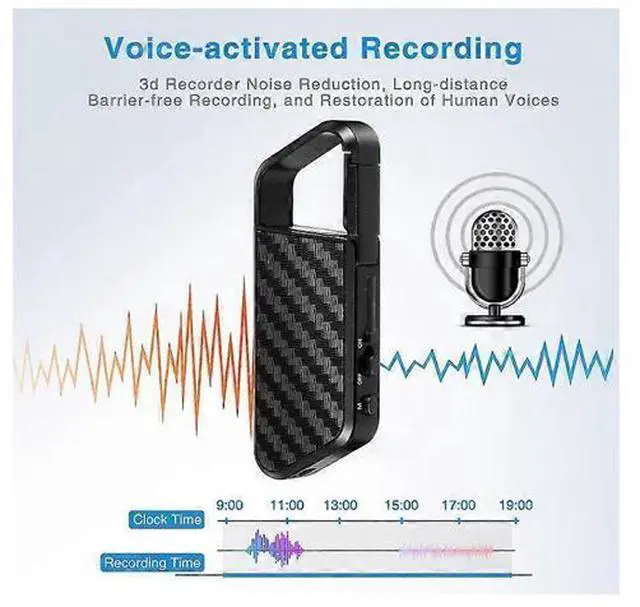 Alt view image 4 of 5 - Ecocleanpath 128GB Voice Activated Recorder with Noise Reduction, USB Rechargeable MP3 Player Dictaphone for Lectures & Meetings (Black)