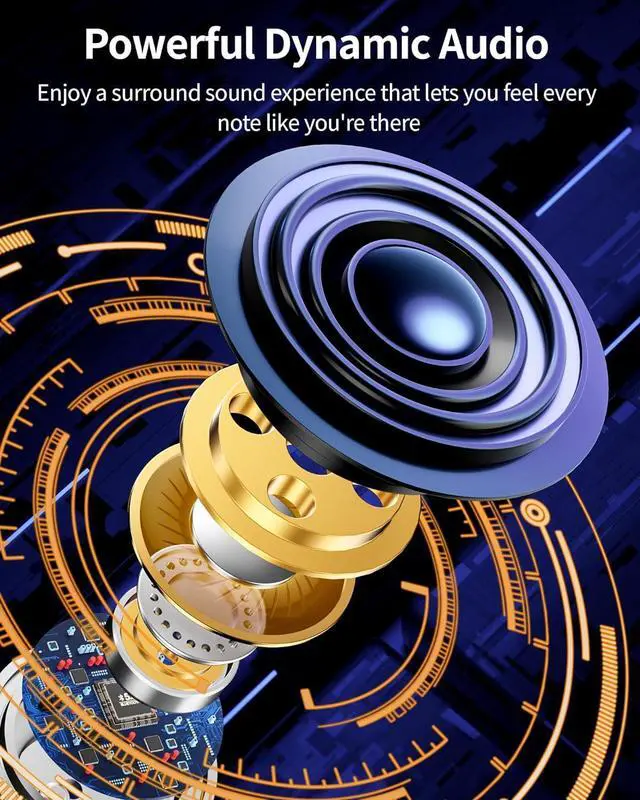 Alt view image 5 of 6 - Bluetooth Headphones Wireless Earbuds 80hrs Playtime Wireless Charging Case Digital Display Sports Ear buds with Earhook Premium Deep Bass IPX7 Waterproof Over-Ear Earphones for TV Phone Laptop Black