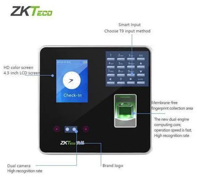 Alt view image 6 of 7 - ZKTeco FA200 TCP/IP Face & Fingerprint Reader Time Attendance And Access Control