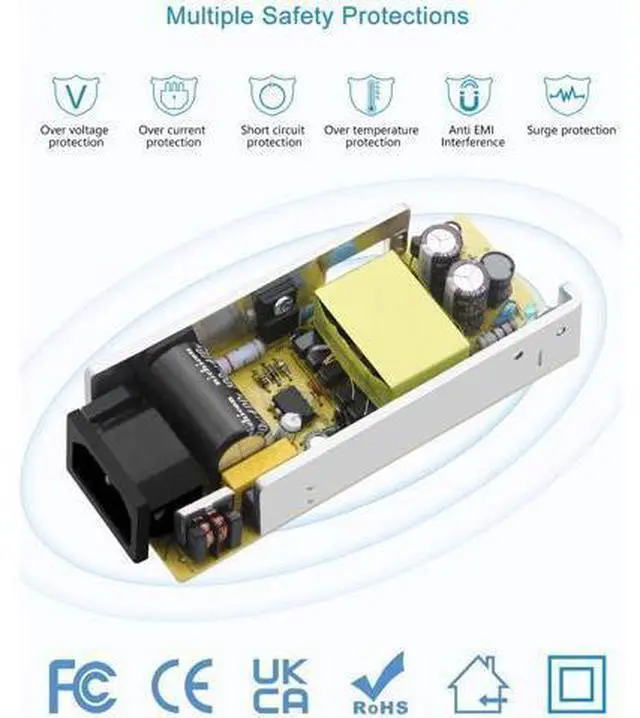 Alt view image 4 of 7 - 5V 5A AC to DC Power Supply Adapter Converter 5.5x2.5mm Plug AC 100V~240V Input for WS2812B WS2811 SK6812 LED Pixel Strip Light CCTV Camera Security System - OEM