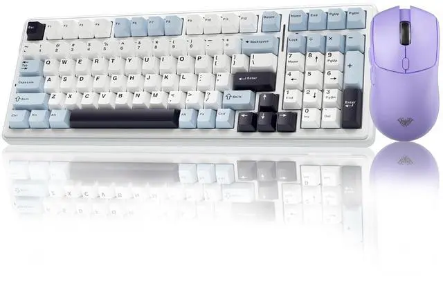Main image of AULA Gaming Keyboard and Mouse Combo, F99 Mechanical Keyboards Hot Swappable Custom Keyboard+SC580X Wireless Gaming Mouse Light Purple