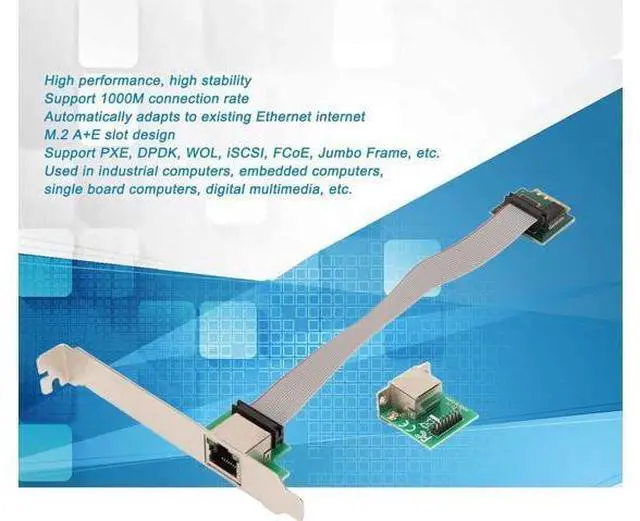 Alt view image 4 of 4 - Giga-bit Ethernet Server Adapter, M.2 A E I210AT Single Port 1000M High Performance RJ45 NIC for Industrial Computer