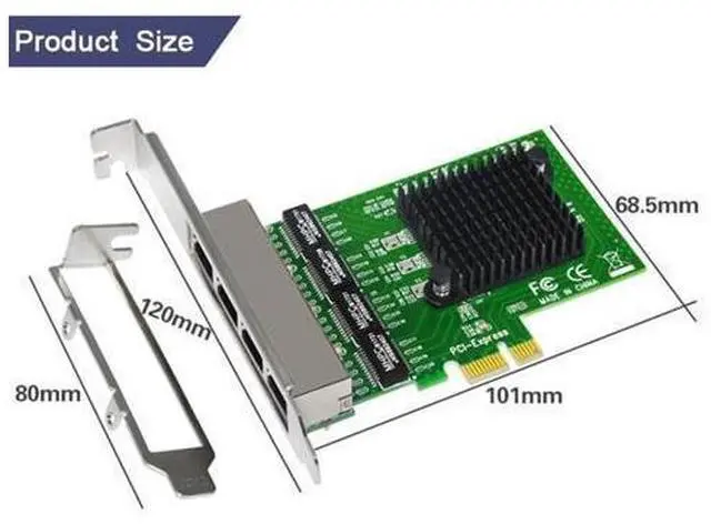 Alt view image 4 of 5 - Card 4 Port Gigabit Ethernet 10/100/1000M PCI-E PCI Express To 4X Gigabit Ethernet Card LAN Adapter for Desktops