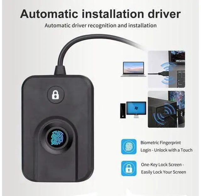 Alt view image 4 of 7 - USB Fingerprint Reader for Windows10/11, Windows Hello Fingerprint Reader One-Click Lock Screen,Auto Driver Setup with 5ft Cable-Windows Password-Free Login