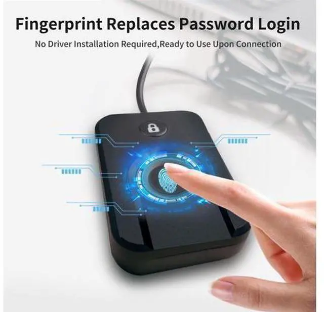 Alt view image 5 of 7 - USB Fingerprint Reader for Windows10/11, Windows Hello Fingerprint Reader One-Click Lock Screen,Auto Driver Setup with 5ft Cable-Windows Password-Free Login