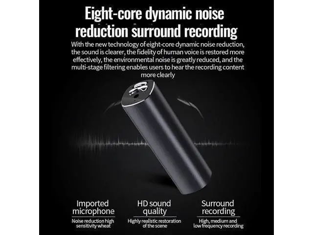 Alt view image 2 of 5 - Ecocleanpath 16GB Magnetic MP3 Player Recorder with HD Noise Reduction & Voice Activation, Includes Earphones (Black)