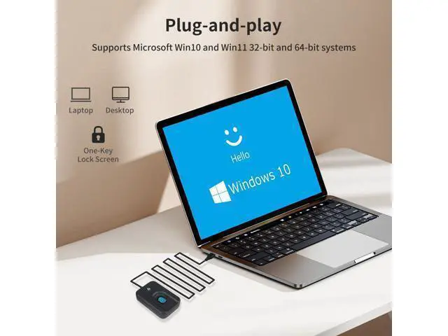 Alt view image 7 of 7 - USB Fingerprint Reader for Windows10/11, Windows Hello Fingerprint Reader One-Click Lock Screen,Auto Driver Setup with 5ft Cable-Windows Password-Free Login