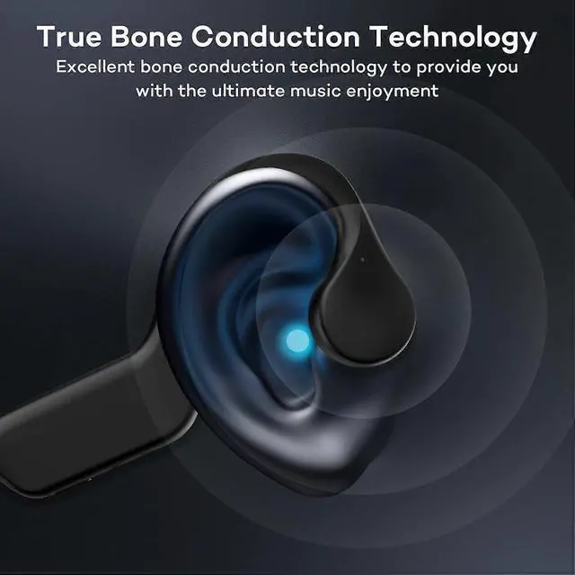 Alt view image 4 of 5 - S3 Bluetooth 5.3 Bone Conduction Headphones, Open-Ear Sweatproof IPX5, 8H Battery for Running (Black)