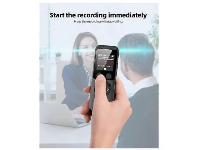 Alt view image 4 of 5 - Ecocleanpath 16GB Digital Voice Recorder with Dual Mic, 3072kbps HD, Noise Reduction, A-B Repeat - Black