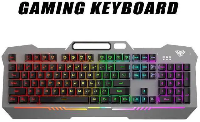 Main image of AULA F3010 Mechanical Keyboard Mobile Phone Holder Mutliple Background Light USB Wired Gaming Keyboard