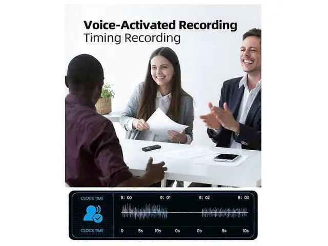 Alt view image 5 of 5 - Ecocleanpath 16GB Digital Voice Recorder with Dual Mic, 3072kbps HD, Noise Reduction, A-B Repeat - Black