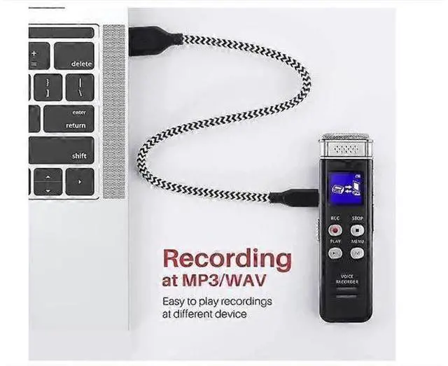 Alt view image 3 of 5 - Ecocleanpath L157 Digital Voice Recorder with Voice Activation, USB Rechargeable Dictaphone, Black