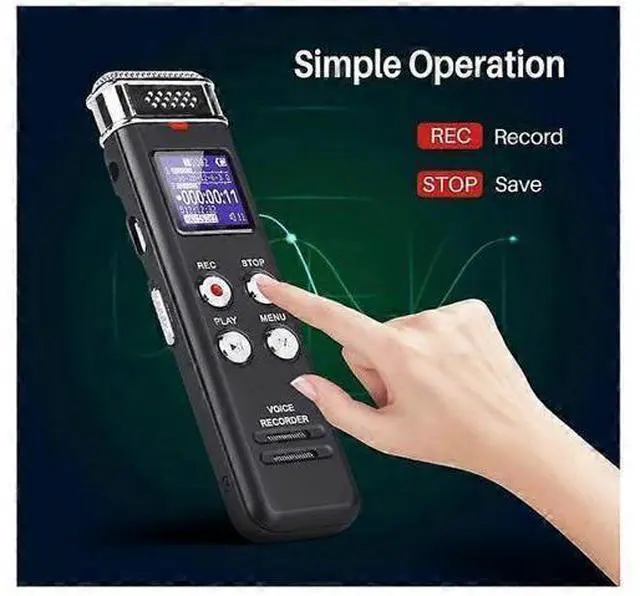 Alt view image 4 of 5 - Ecocleanpath L157 Digital Voice Recorder with Voice Activation, USB Rechargeable Dictaphone, Black