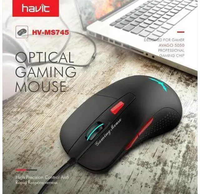 Alt view image 2 of 5 - Wired Gaming Mouse USB Optical Mouse Gamer 2800 DPI Computer Mouse with 6 Button For PC Laptop Desktop Computer HV-MS745