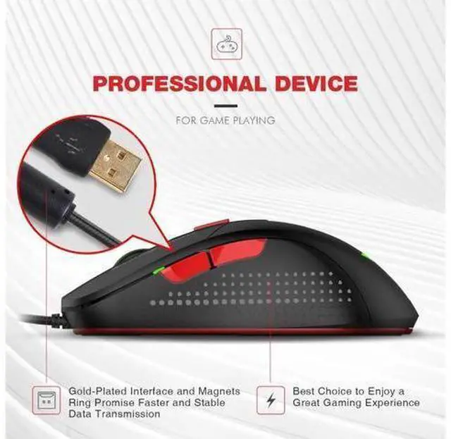 Alt view image 4 of 5 - Wired Gaming Mouse USB Optical Mouse Gamer 2800 DPI Computer Mouse with 6 Button For PC Laptop Desktop Computer HV-MS745