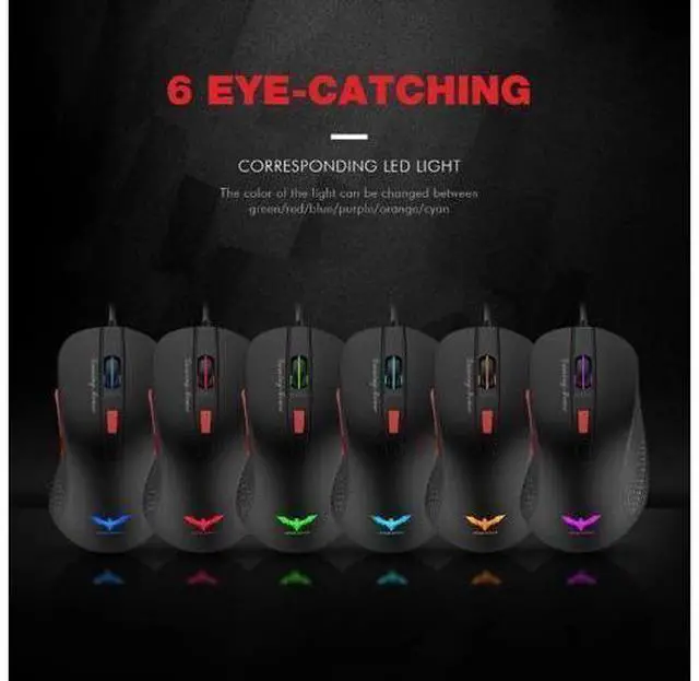 Alt view image 5 of 5 - Wired Gaming Mouse USB Optical Mouse Gamer 2800 DPI Computer Mouse with 6 Button For PC Laptop Desktop Computer HV-MS745