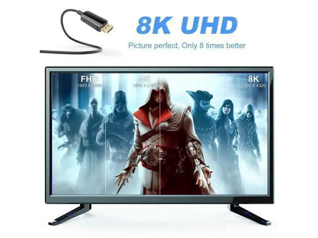 Alt view image 3 of 7 - DeuninkerFiber 8K 4K DisplayPort Cable DP 1.4 HBR3 8K@60Hz 4K@144Hz High Speed 32.4Gbps Optical Fiber Slim and Flexible DP to DP Cable 15m 50ft