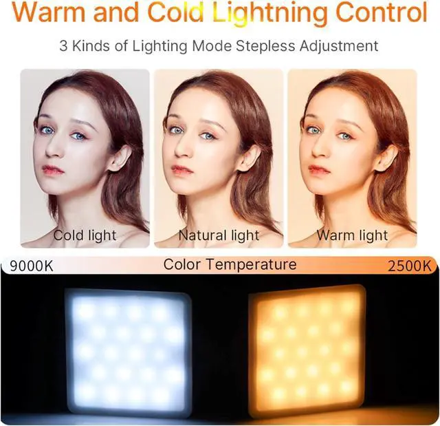 Alt view image 5 of 7 - Deuninker VL49 Pro RGB Video Light, Mini Rechargeable LED Camera 360° Full Color Portable,2500-9000K Dimmable LED Panel Lamp w LCD Display,Photography Lighting Support Magnetic Attraction