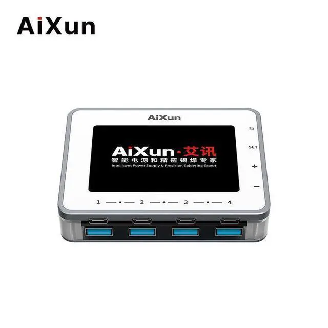 Alt view image 3 of 6 - Aixun PF26 Multi-Channel Smart Fast Charging Station, 8-Port USB Repair Test Power Hub with Real-Time Voltage Display for Phone Diagnostics