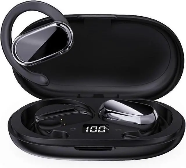 Main image of Open Ear Bluetooth Earbuds with ENC, Air Bone Conduction, Adjustable Ear Hook for Running & Cycling