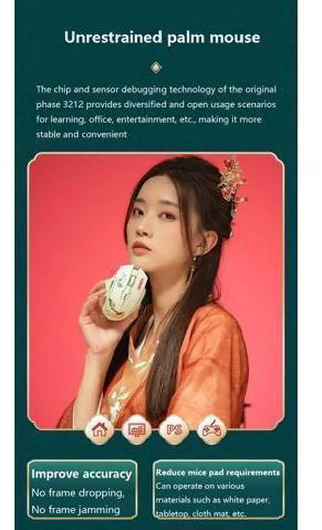 Alt view image 3 of 7 - WSIRAK A10 Bluetooth three modes mice wireless examination gaming mouse silent TYPE-C charging office game mouse