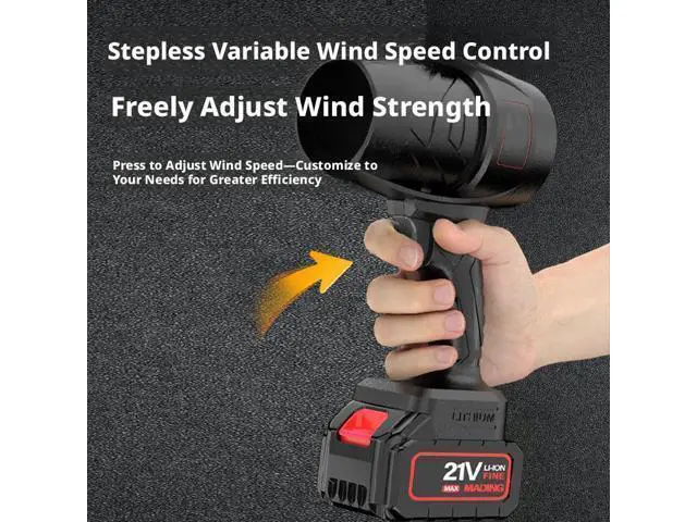 Alt view image 3 of 4 - SOEWIOU 2-in-1 High-Power Blower, Handheld Violent Fan, Industrial Lithium Battery Air Blower, Dust & Leaf Blower Vacuum Cleaner