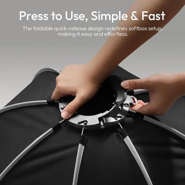 Alt view image 5 of 6 - Deuninker QS80 31.5inch/80cm Softbox Octagonal Quick Release Bowens Mount Soft Box with Diffusers,Honeycomb Grid,Storage Bag, Compatible with Most Standards Mount and VL-120C,VL-120Bi,VL-200Bi