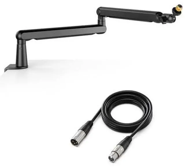 Main image of Deuninker Microphone Boom Arm, Low Profile Arm Stand with XLR Cable Bundle, 10feet Recording Mic Audio Cord, Cable Management, Desk Mount Clamp, Screw Adapter, for Gaming, Streaming, Podcast (BM88+L9)