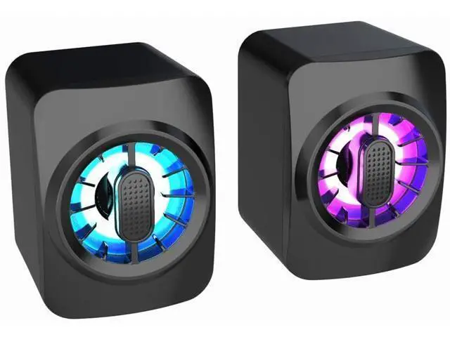 Alt view image 2 of 5 - LED Light Mini Computer Speakers,6W PC Powered Speakers USB Speaker Monitor Speakers for Desktop Computer/PC/Laptop Gaming Speaker