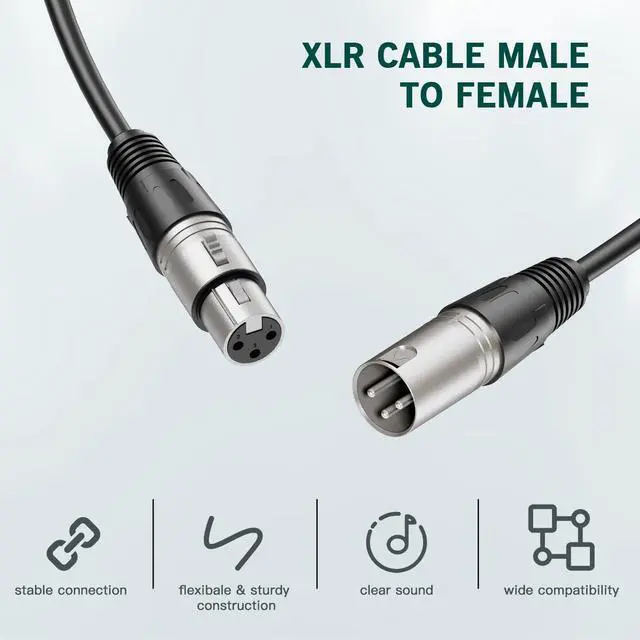 Alt view image 6 of 7 - Deuninker Microphone Boom Arm, Low Profile Arm Stand with XLR Cable Bundle, 10feet Recording Mic Audio Cord, Cable Management, Desk Mount Clamp, Screw Adapter, for Gaming, Streaming, Podcast (BM88+L9)