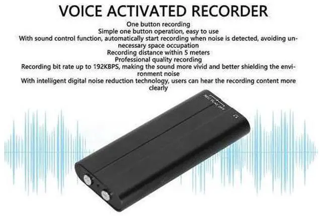 Alt view image 3 of 5 - Ecocleanpath 32GB Smart Voice Activated Recorder with HD Noise Canceling, Long Battery for Lectures & Meetings (Black)