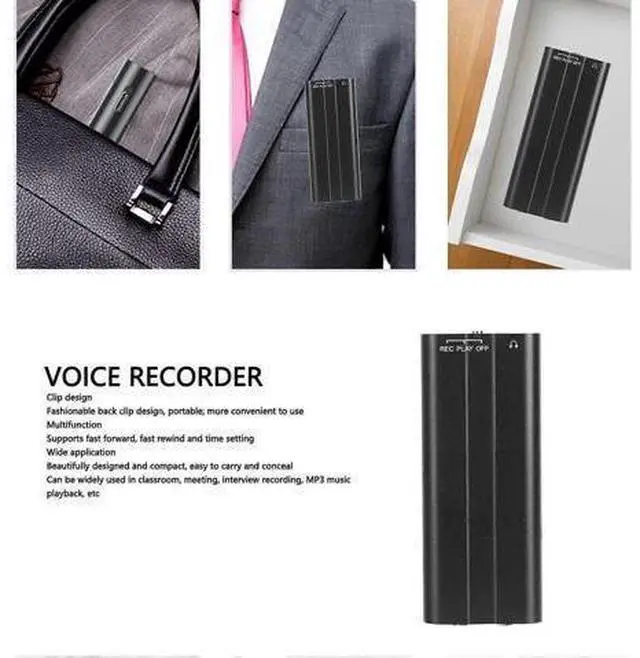 Alt view image 5 of 5 - Ecocleanpath 32GB Smart Voice Activated Recorder with HD Noise Canceling, Long Battery for Lectures & Meetings (Black)