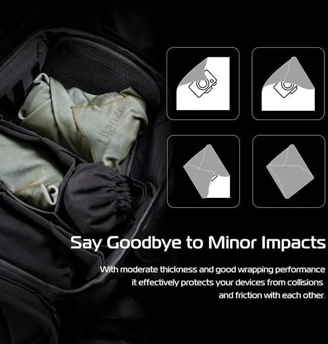 Alt view image 3 of 7 - Deuninker Magic Universal Storage Cloth, Easy Wrapping and Safe Protection from Collissions Bumping and Friction for Camera & Digital Accessories (45 * 45cm)