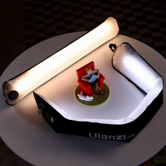 Alt view image 5 of 7 - Deuninker UA12 Inflatable Tube Light, 12W Bi-Color Portable LED Air Tube Light for Video Recording, 2700K-6500K 2500mAh 1/4" Mount Foldable Magnetic Photography Lights Bar for Video/Filmmaking/YouTube