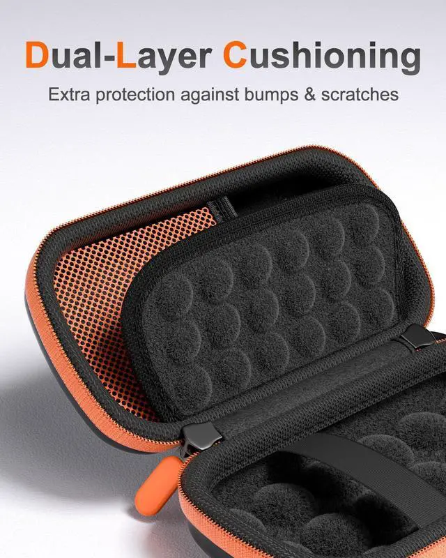 Alt view image 11 of 14 - Hard Carrying Case for SanDisk Extreme/SanDisk Extreme Pro Portable External SSD, 500GB 1TB 2TB 4TB 8TB USB-C Solid State Drive, EVA Shockproof Travel Case with 2 SD Card Slots -OrangeBlack