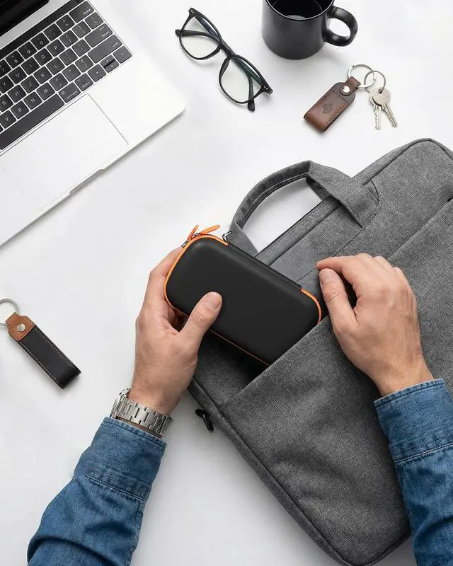 Alt view image 14 of 14 - Hard Carrying Case for SanDisk Extreme/SanDisk Extreme Pro Portable External SSD, 500GB 1TB 2TB 4TB 8TB USB-C Solid State Drive, EVA Shockproof Travel Case with 2 SD Card Slots -OrangeBlack