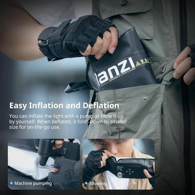 Alt view image 7 of 7 - Deuninker UA12 Inflatable Tube Light, 12W Bi-Color Portable LED Air Tube Light for Video Recording, 2700K-6500K 2500mAh 1/4" Mount Foldable Magnetic Photography Lights Bar for Video/Filmmaking/YouTube
