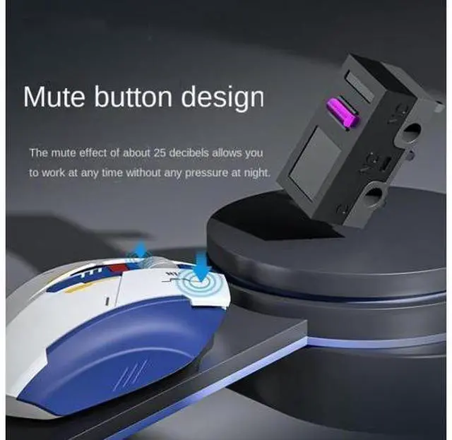 Alt view image 7 of 7 - WSIRAK F9 Mecha Version Wireless Mouse TYPE-C Rechargeable Mute Mouse For Office Game Computer laptop Mice