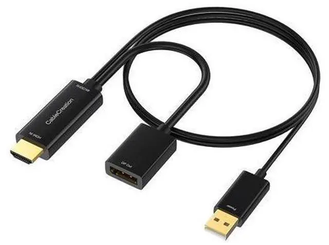 Main image of HDMI to DisplayPort Converter with USB Power, CableCreation 4K x 2K@30Hz HDMI Male to DP Female Adapter/Converter for Xbox One, Compliant with VESA Dual-Mode DisplayPort 1.2, HDMI 1.4
