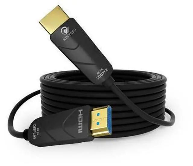Main image of KIMTABO 10K 8K 4K HDMI 2.1 Cable, CL3 Rated in Wall 48Gbps Ultra High Speed Cable 40 Ft/12.19M Long, Slim & Light Unidirectional Fiber Optic HDMI, Support 8K@60Hz 4K@120Hz, D-HDR, EARC Dolby Atmos